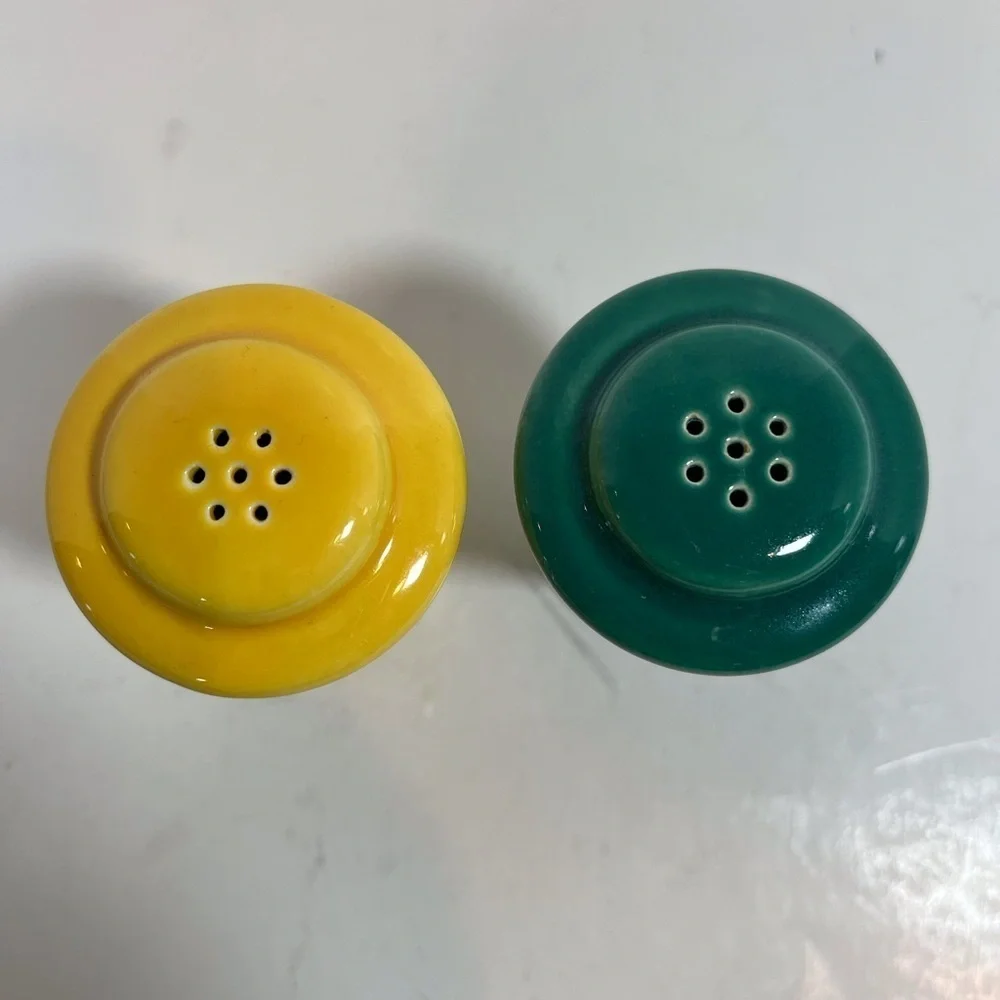 Vintage Homer Laughlin Harlequin Pottery Salt and Pepper Shakers